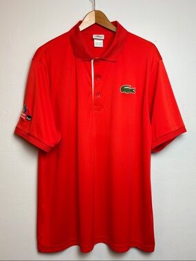 Lacoste Mens XXL Polo Shirt Orange Miami Open Tennis Sport Performance Stretch
